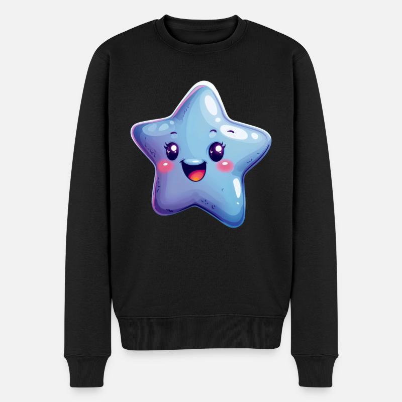 Stern - Männer Premium Bio Pullover - Schwarz