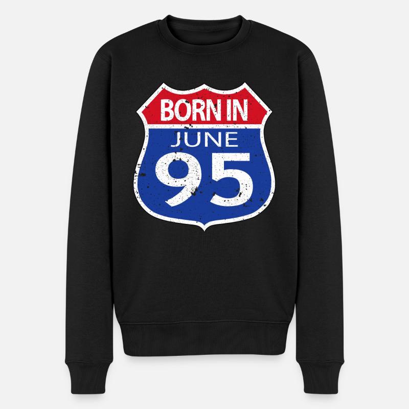 Jahrgang Juni 1995 - Männer Premium Bio Pullover - Schwarz