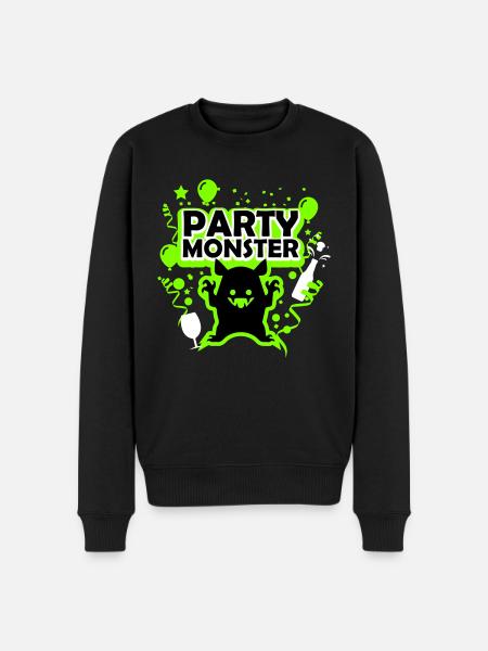 Party monster green - Men's Premium Organic Jumper - black