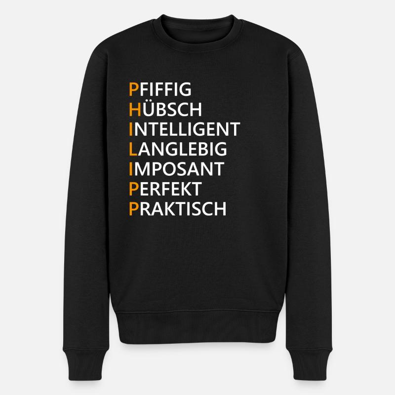 Philipp - Männer Premium Bio Pullover - Schwarz