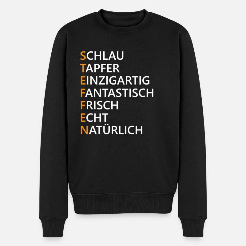 Steffen Name Geschenk - Männer Premium Bio Pullover - Schwarz