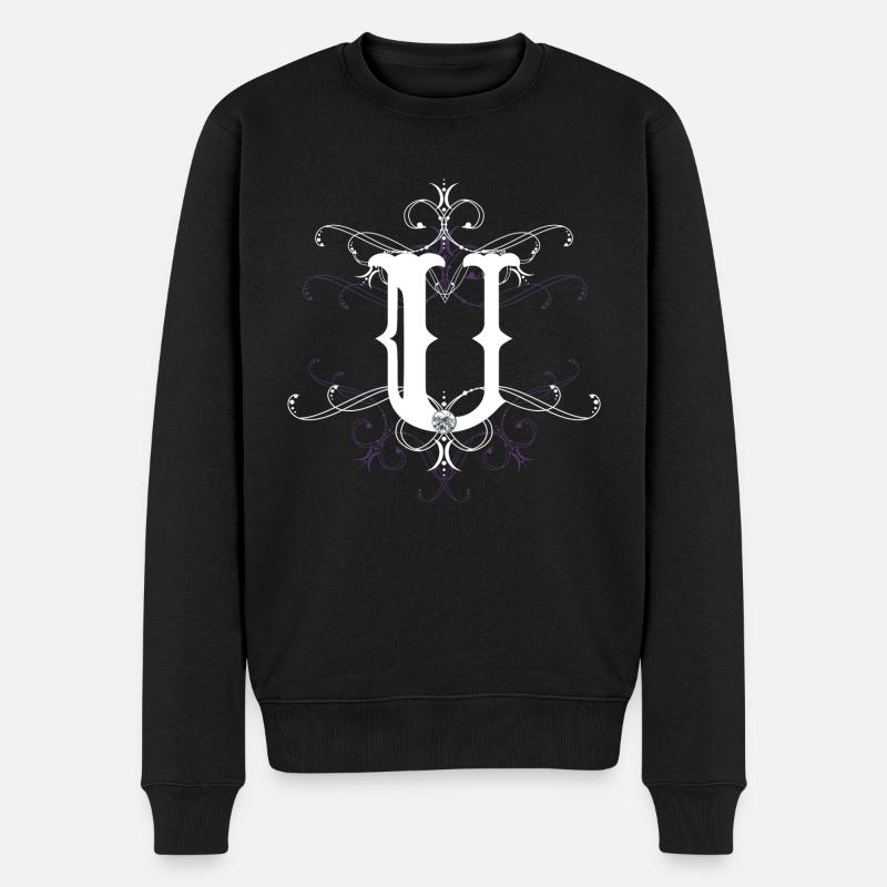 Buchstabe U Buchstabe-U - Männer Premium Bio Pullover - Schwarz