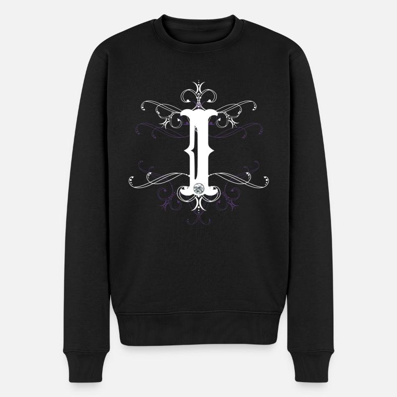 Buchstabe I Buchstabe-i - Männer Premium Bio Pullover - Schwarz