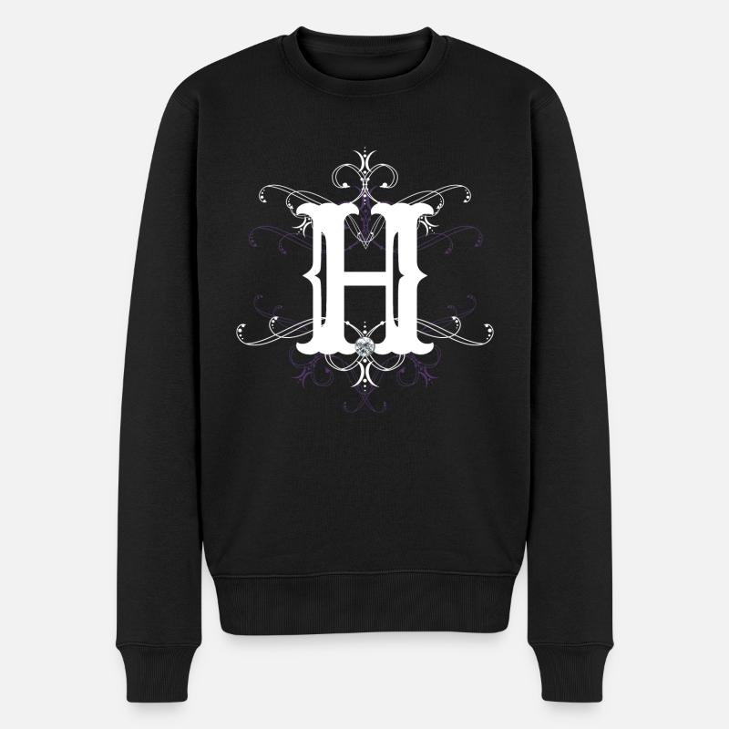 Lettre H Lettre H - Pull Premium bio Homme - noir