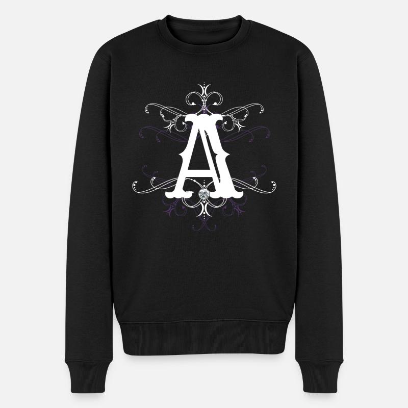 Buchstabe A Buchstabe-A - Männer Premium Bio Pullover - Schwarz