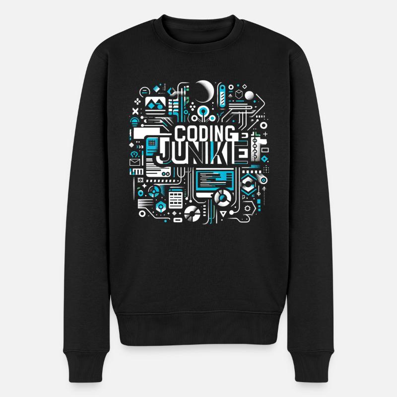 Coding Junkie 16 - Männer Premium Bio Pullover - Schwarz