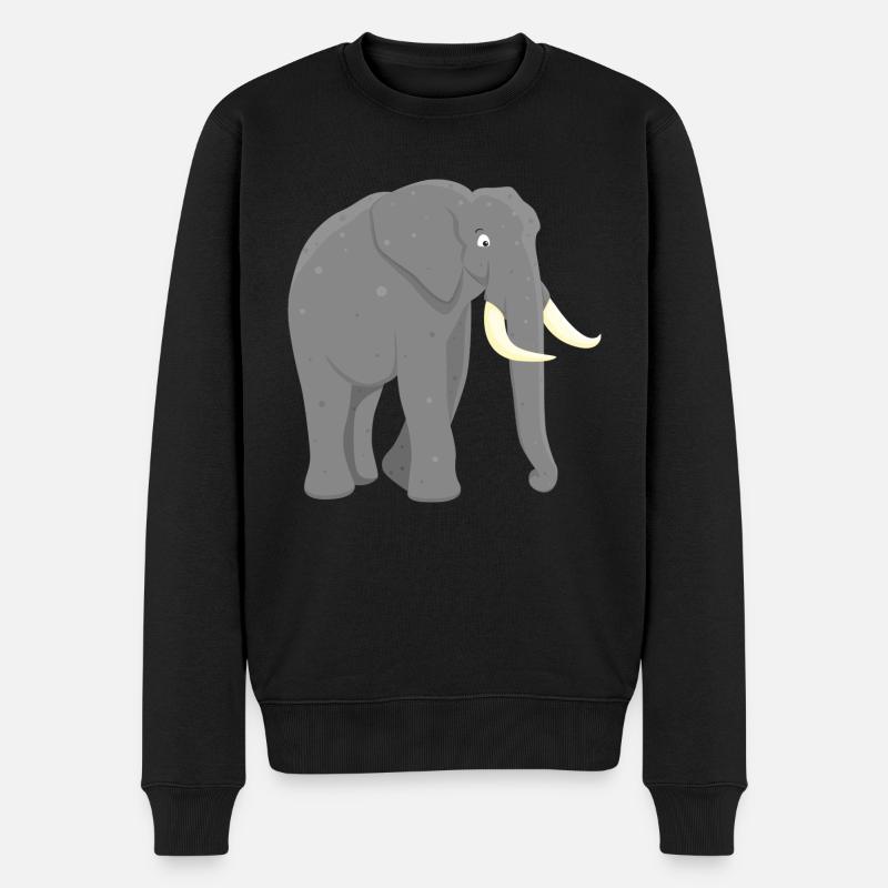 Afrikanischer Elefant - Männer Premium Bio Pullover - Schwarz