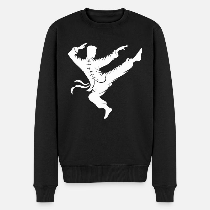 Karate Kämpfer - Männer Premium Bio Pullover - Schwarz