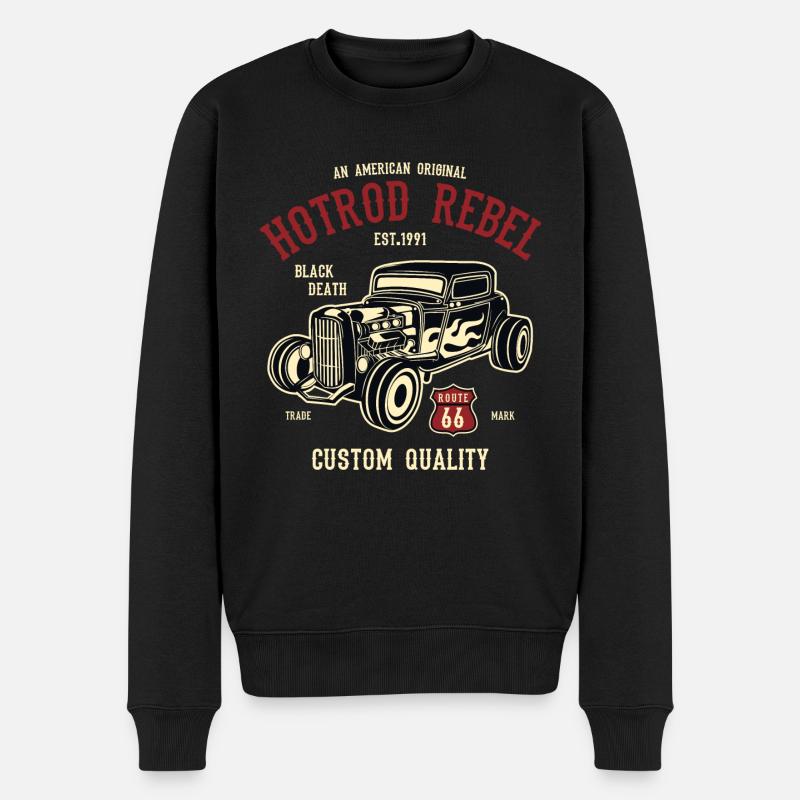 Hot Rod Rebel 2 - Männer Premium Bio Pullover - Schwarz