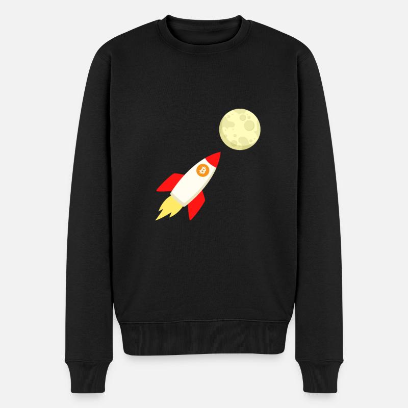 Bitcoin to the moon - Männer Premium Bio Pullover - Schwarz