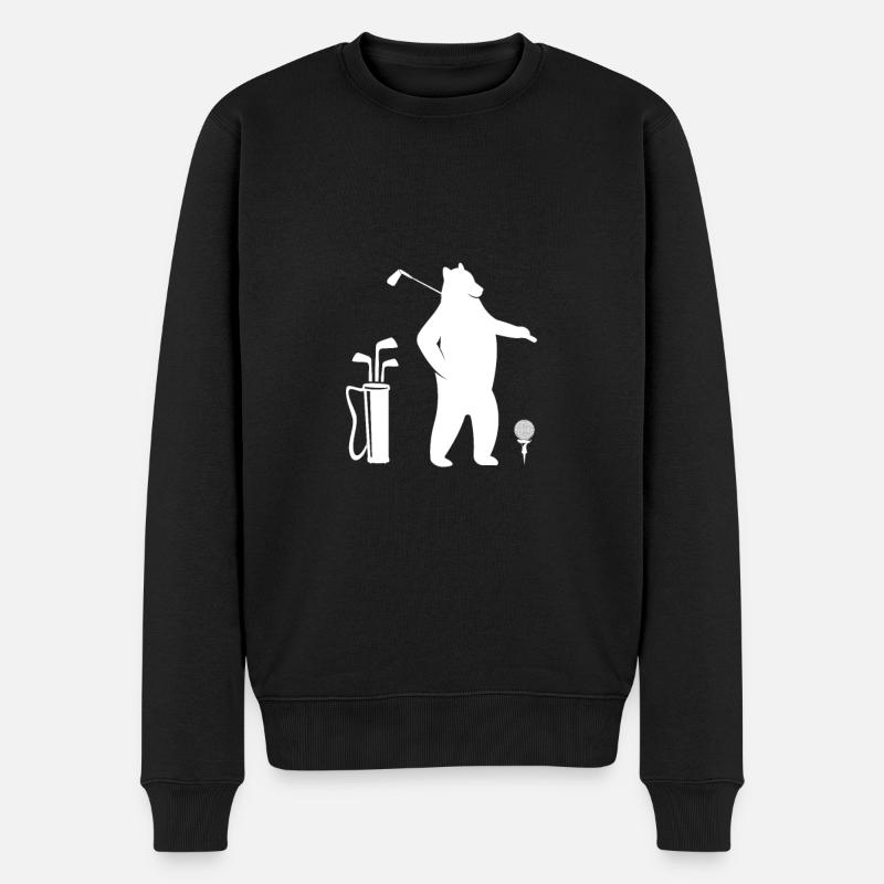 Ours de golfeur - Pull Premium bio Homme - noir