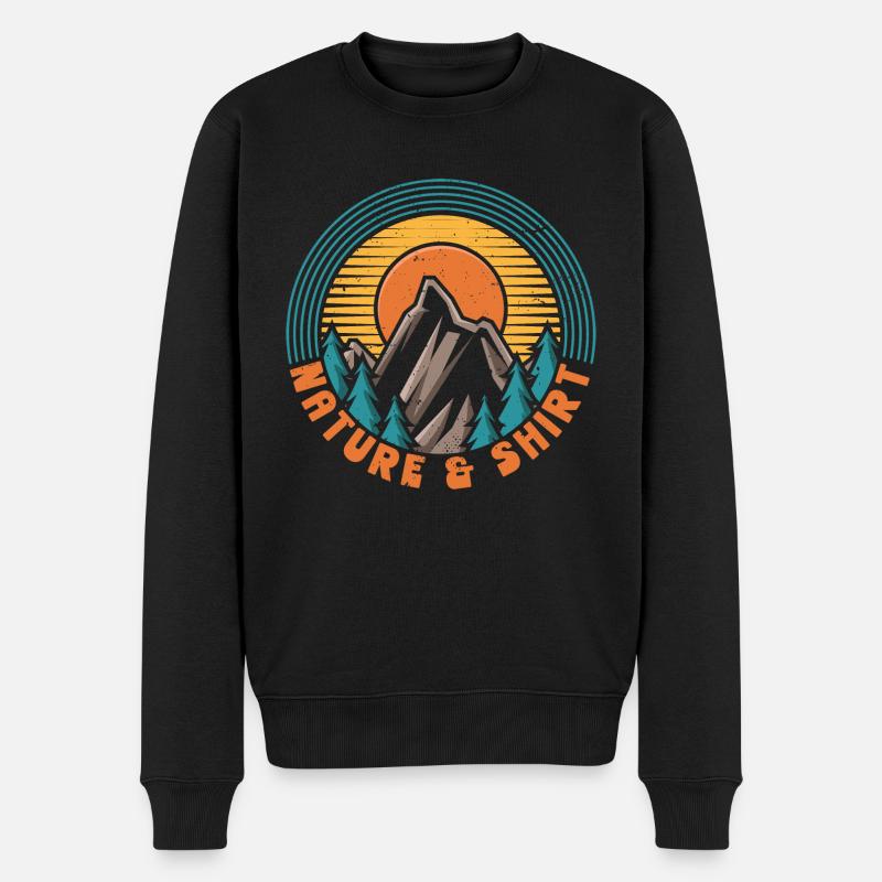 Nature & Sht - Männer Premium Bio Pullover - Schwarz