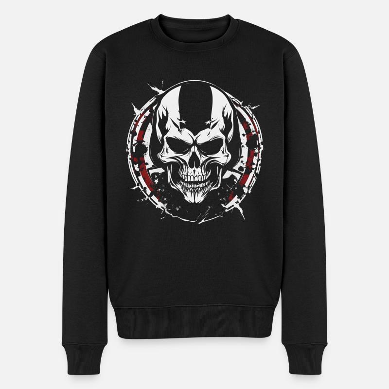 Totenkopf / Skull - Männer Premium Bio Pullover - Schwarz
