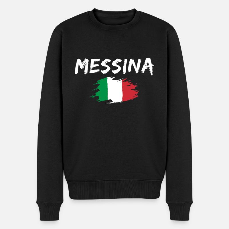 Messine Italie Drapeau Messine - Pull Premium bio Homme - noir