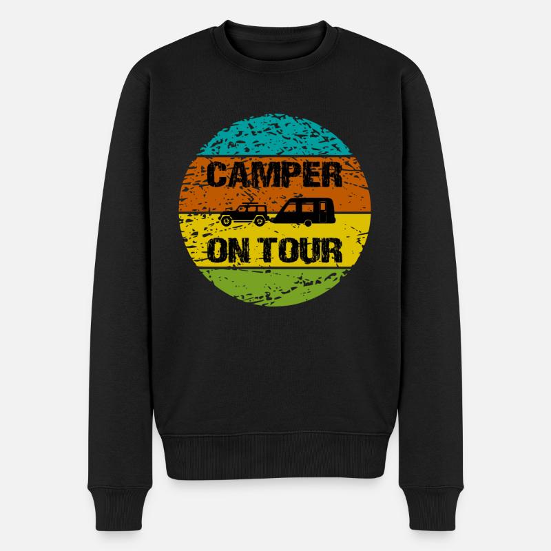 Camping - Männer Premium Bio Pullover - Schwarz