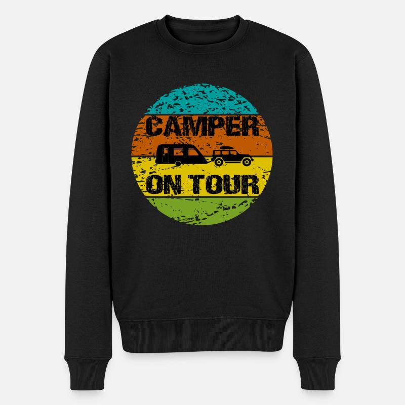 Camping - Männer Premium Bio Pullover - Schwarz