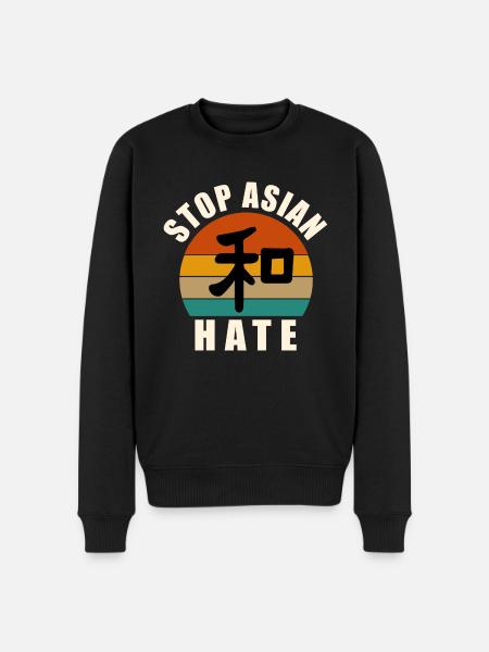 Stop Asian Hate - Men's Premium Organic Jumper - black