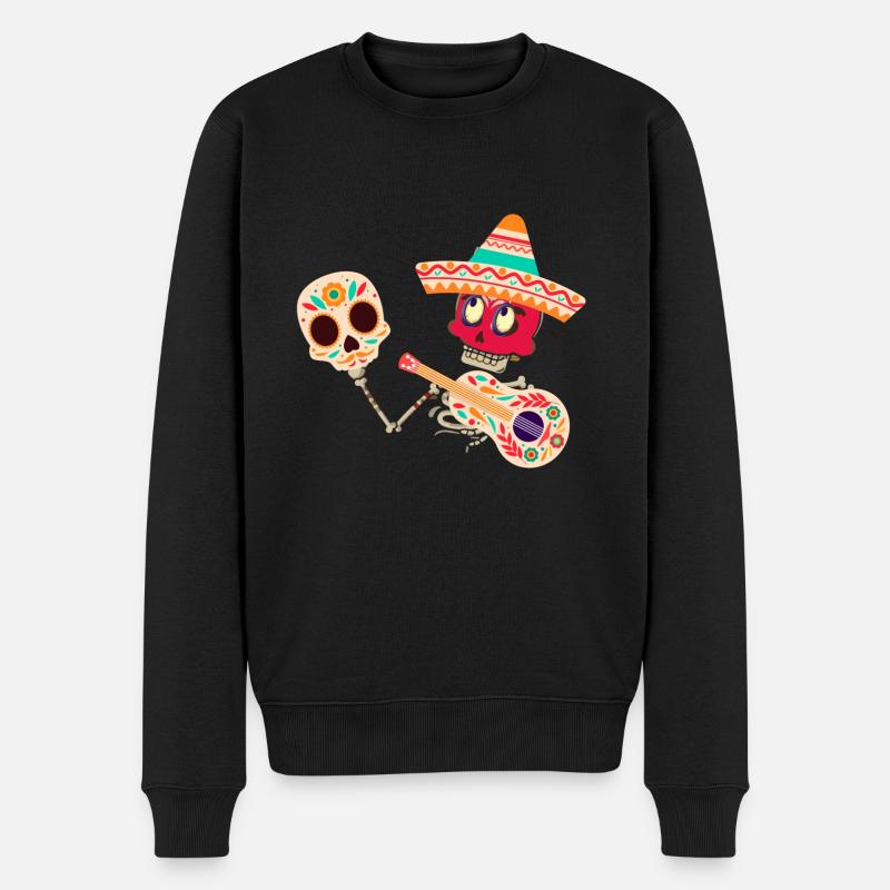 Dia de muertos,Mariachi,kostüm,tag der toten,maske - Männer Premium Bio Pullover - Schwarz