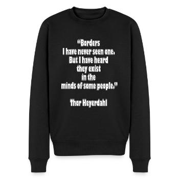 Un monde, une nation - Pull Premium bio Homme - noir - Devant - Nico (187cm)