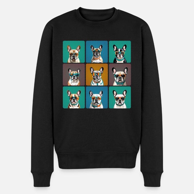 Bouledogue Français Rétro - Pull Premium bio Homme - noir