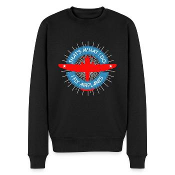 Pilot Hubschrauber Transportflieger Geschenk - Männer Premium Bio Pullover - Schwarz - Vorne - Nico (187cm)