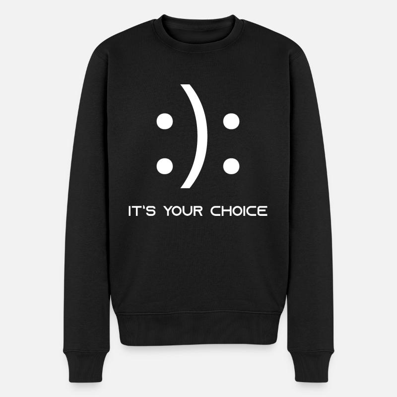 Spruch Emoji - Männer Premium Bio Pullover - Schwarz