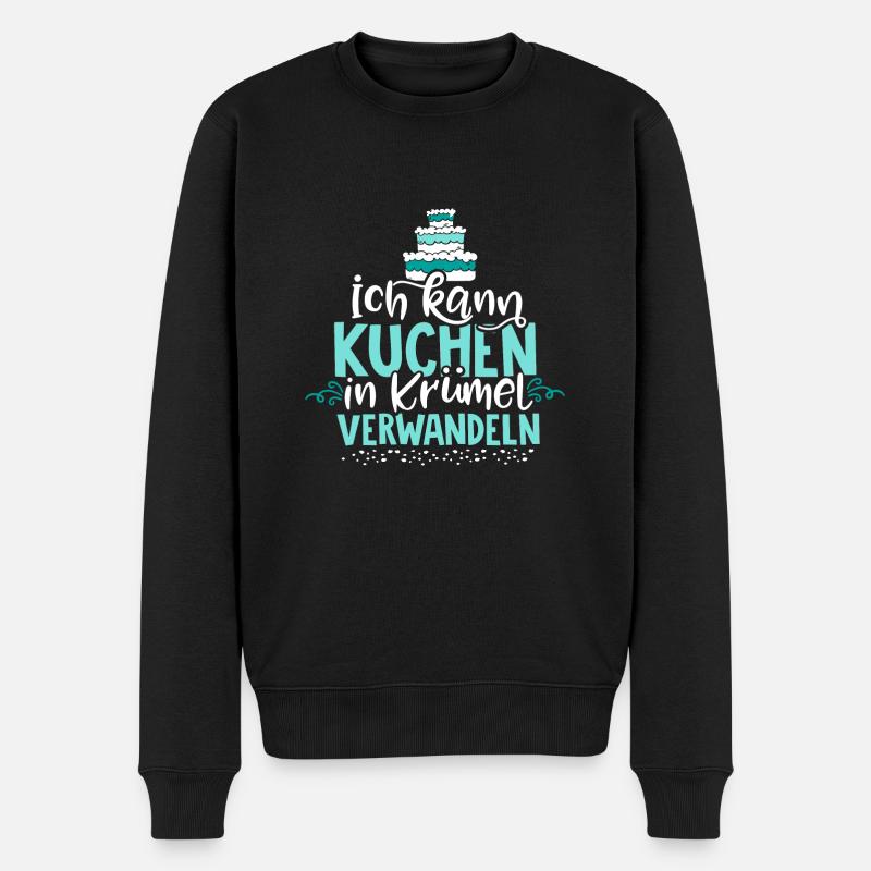 Kuchen, Torte, Backen & dann in Krümel verwandeln. - Männer Premium Bio Pullover - Schwarz