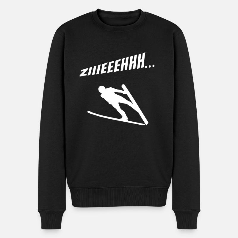 Skispringer Zieh - Männer Premium Bio Pullover - Schwarz