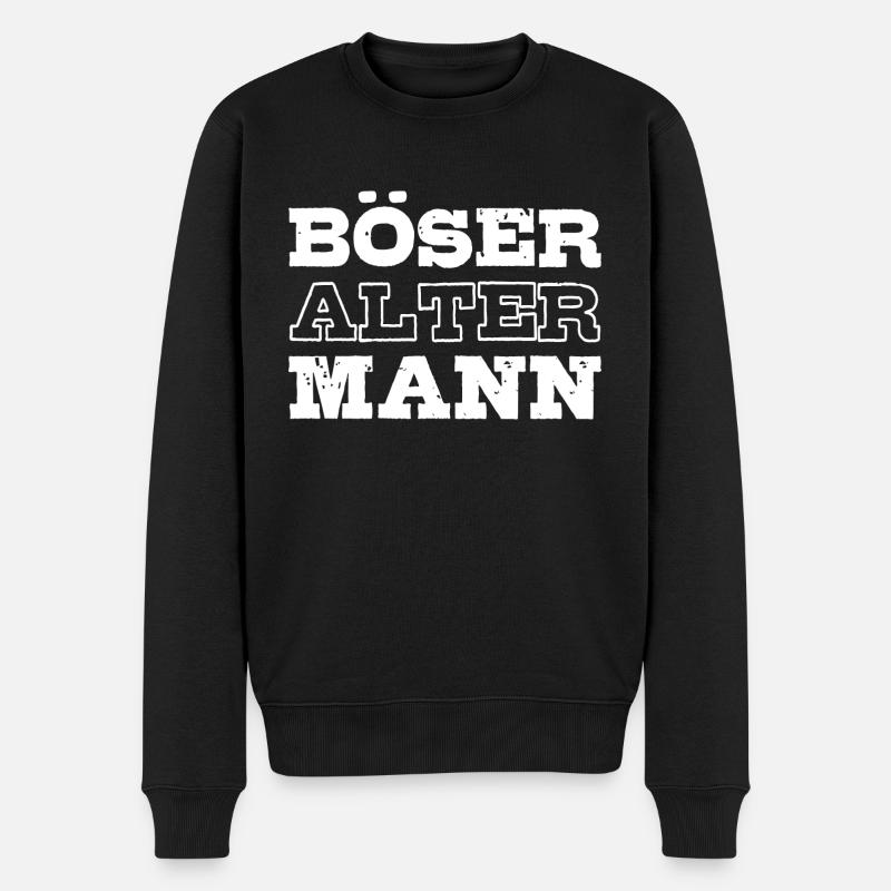 Böser Alter Mann - Männer Premium Bio Pullover - Schwarz