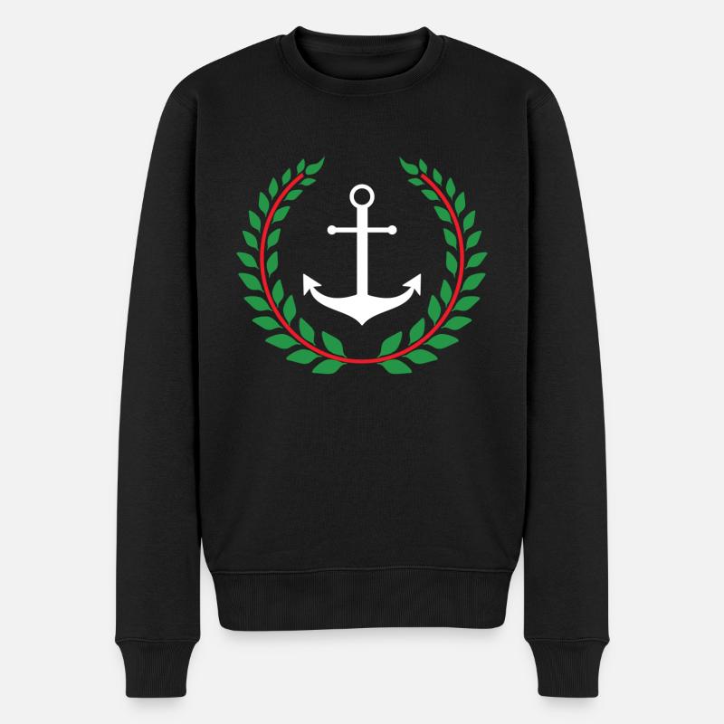 Narcos Sailor Anker - Männer Premium Bio Pullover - Schwarz