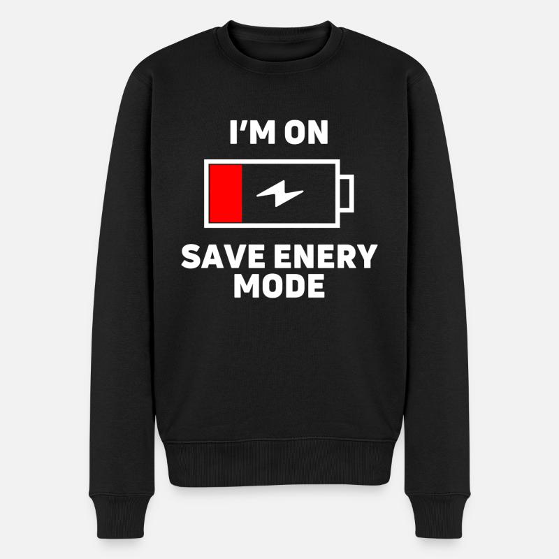 save energy mode - Männer Premium Bio Pullover - Schwarz