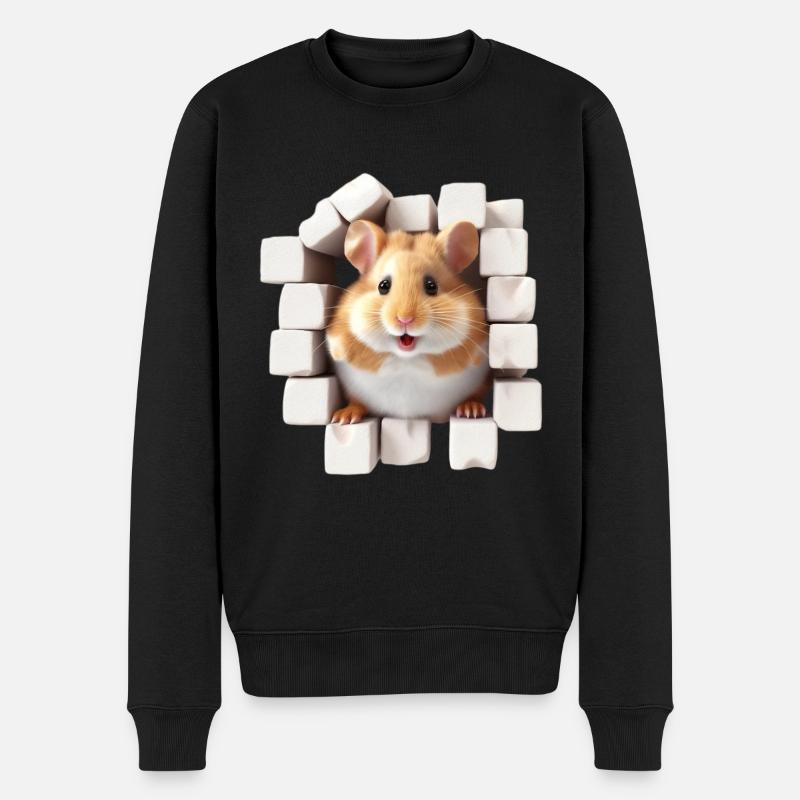 Hamster kommt durch die Wand für eine Hamster - Männer Premium Bio Pullover - Schwarz