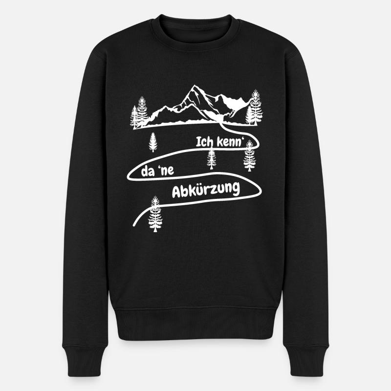 Ich kenne da eine Abkürzung Wandern Klettern - Männer Premium Bio Pullover - Schwarz