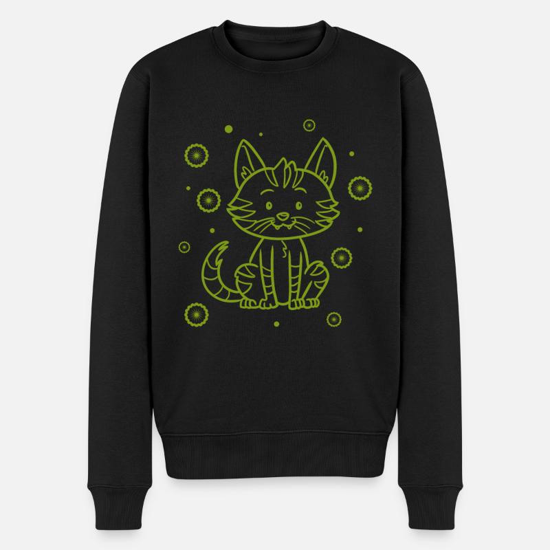 Baby Katze - Männer Premium Bio Pullover - Schwarz