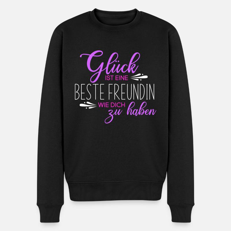 Beste Freundin - Männer Premium Bio Pullover - Schwarz