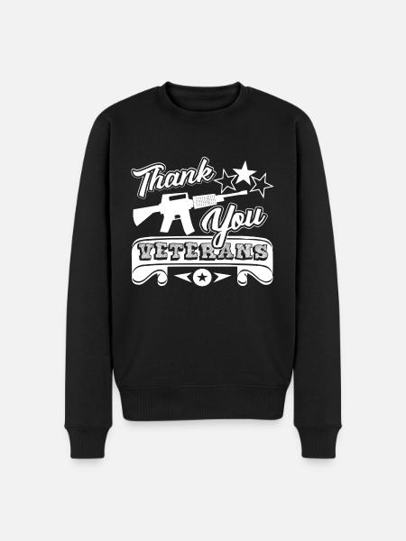 Veteran Thank You Veterans - Men's Premium Organic Jumper - black