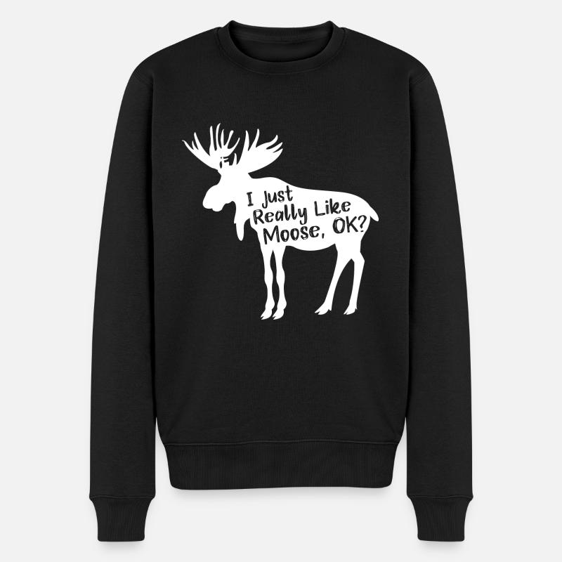 Genau wie Elch, OK? Geist Tier Geschenk - Männer Premium Bio Pullover - Schwarz
