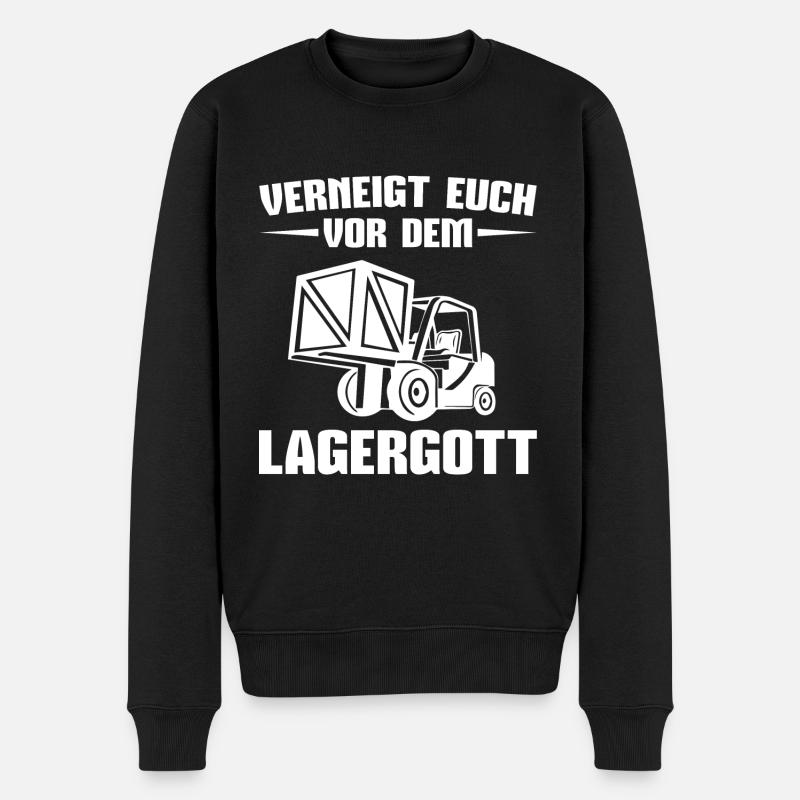 Stapler Lagergott Gabelstapler Staplerfahrer - Männer Premium Bio Pullover - Schwarz