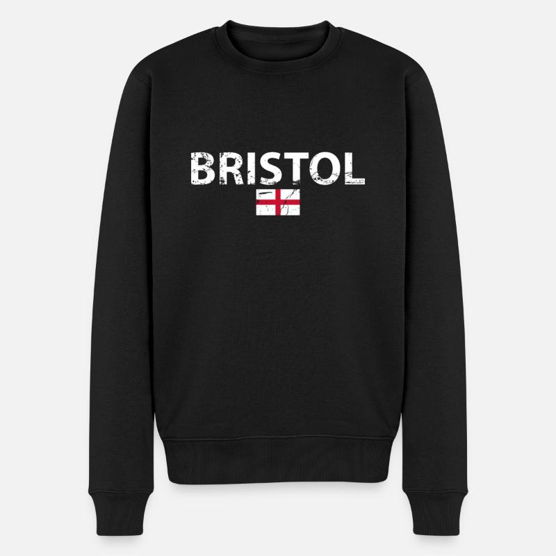 Bristol Angleterre Vintage Drapeau anglais Anglais - Pull Premium bio Homme - noir
