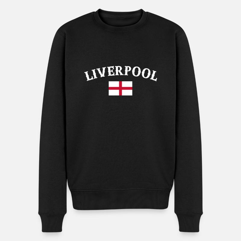 Liverpool Angleterre Anglais Drapeau Anglais - Pull Premium bio Homme - noir