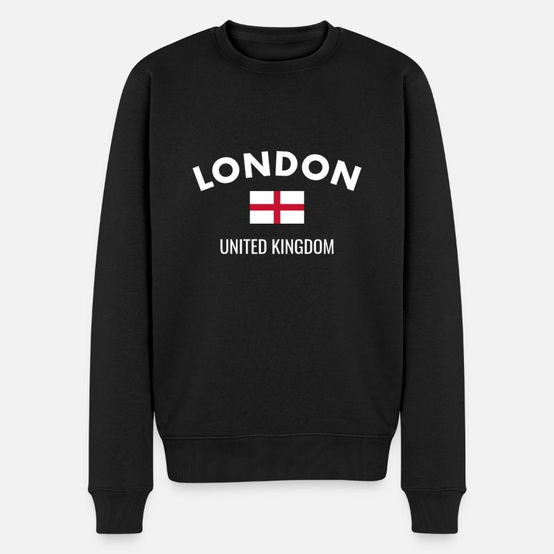 London England Englische Flagge Engländer - Männer Premium Bio Pullover - Schwarz