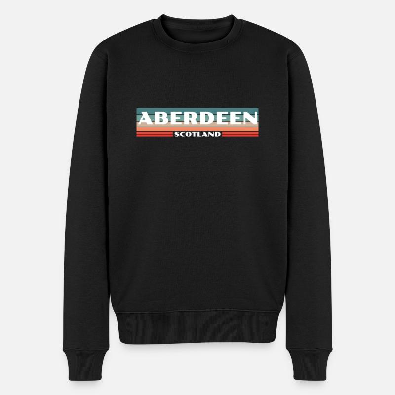 Aberdeen Écosse Rétro Écosse Écossais - Pull Premium bio Homme - noir