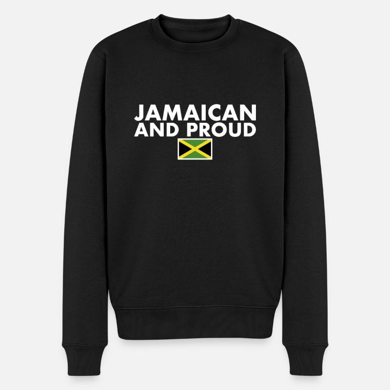 Jamaïcain et fier drapeau jamaïcain - Pull Premium bio Homme - noir