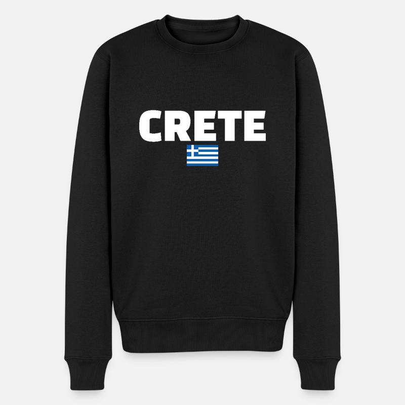 Crète Grèce Drapeau grec Grec - Pull Premium bio Homme - noir