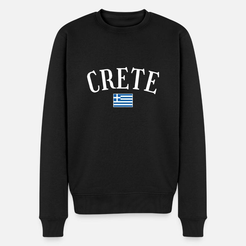 Crète Grèce Drapeau grec Grec - Pull Premium bio Homme - noir