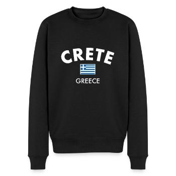 Crete Griechenland Griechische Flagge Grieche - Männer Premium Bio Pullover - Schwarz - Vorne - Nico (187cm)