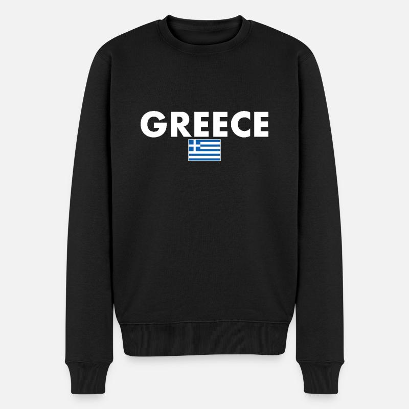 Grèce Grèce Drapeau grec Grec - Pull Premium bio Homme - noir