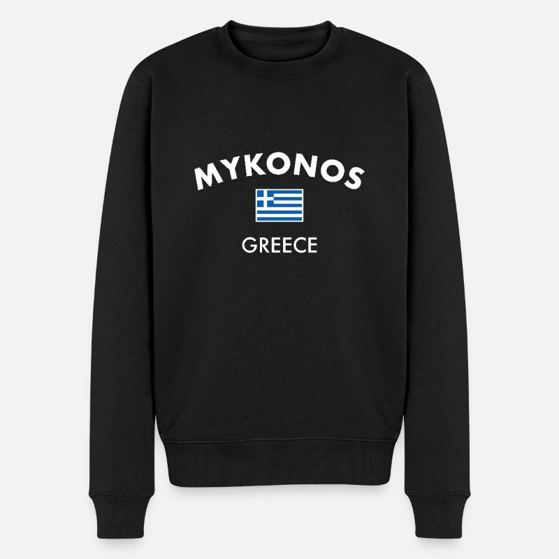 Mykonos Grèce Drapeau grec Grec - Pull Premium bio Homme - noir