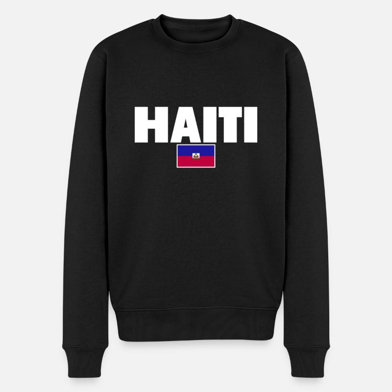 Haïti Drapeau haïtien Haïtien - Pull Premium bio Homme - noir