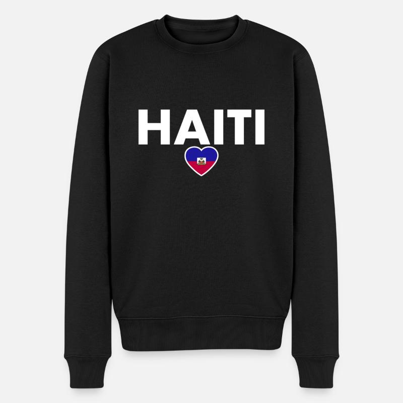 Haïti Drapeau haïtien Haïtien - Pull Premium bio Homme - noir